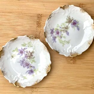 2 Havilland Limoges Floral Pin Dishes