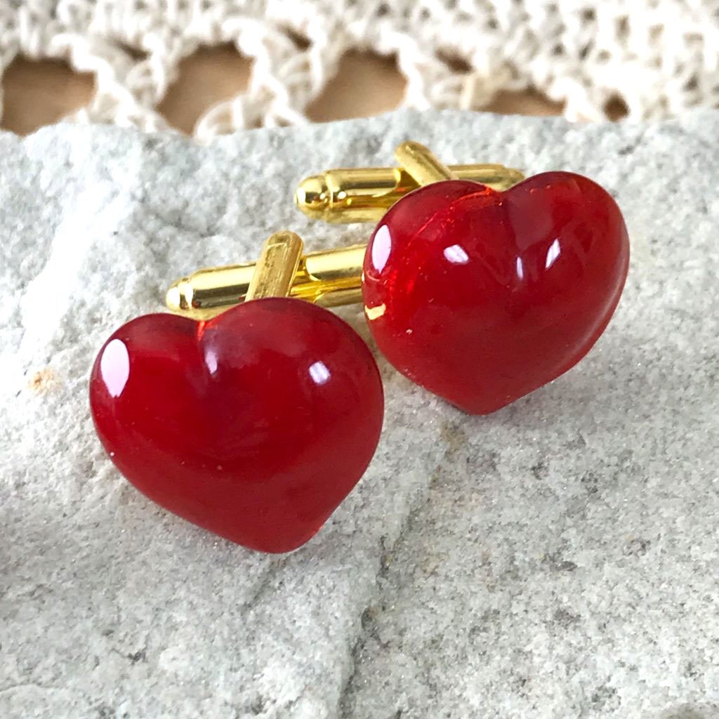 Wickstead's-AWDesigns-Red-Heart-Fused-Glass-Cufflinks-(3) Wicksteads AWDesigns UK Red Heart Glass Cufflinks