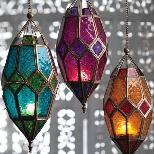 Moroccan Style Hanging Glass Lanterns