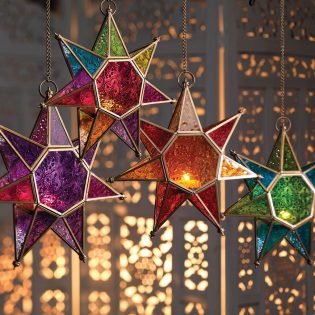 Moroccan Style Glass Small Star Lanterns