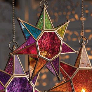 Moroccan Style Glass Small Star Lanterns