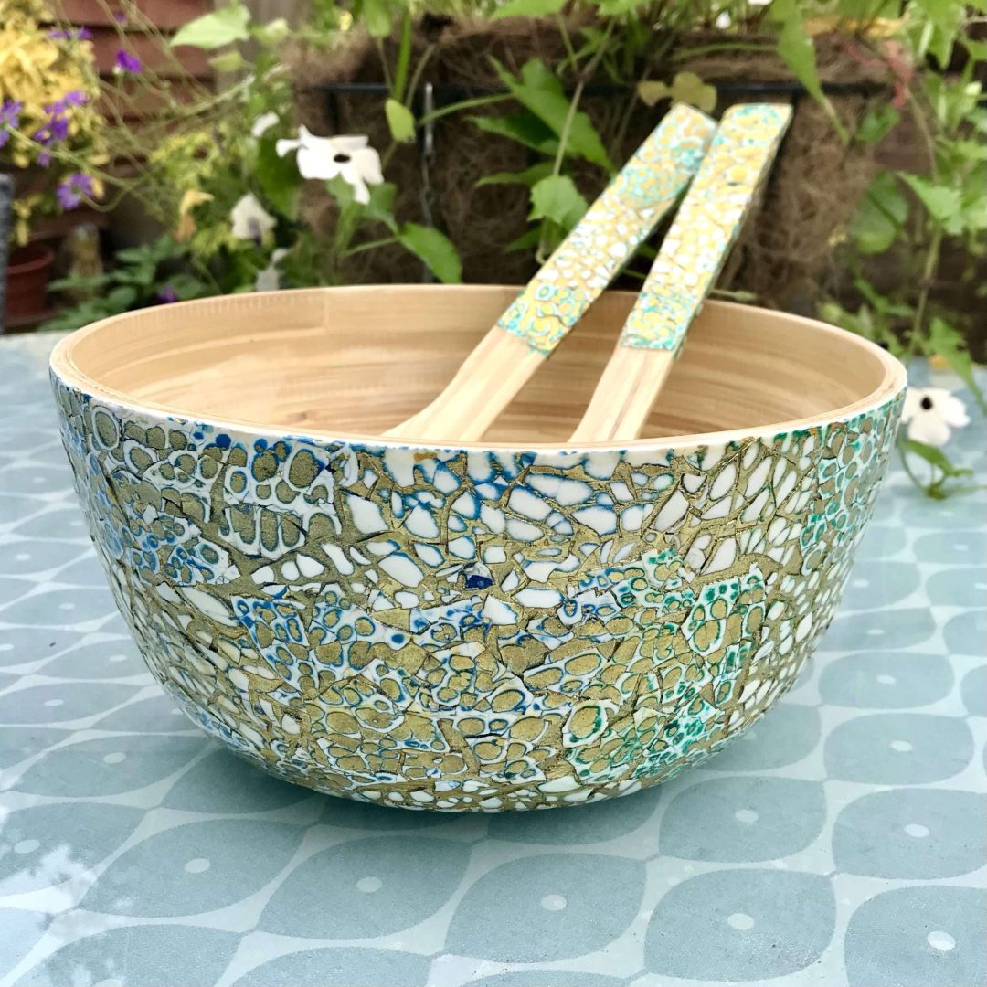 Bamboo Salad Bowl & Servers. Kitchenalia Available at Tiezori