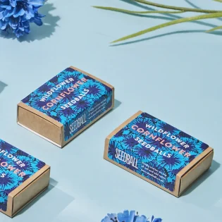 Cornflower Wildflower Pocket Boxes by Seedball available at Tiezori 2