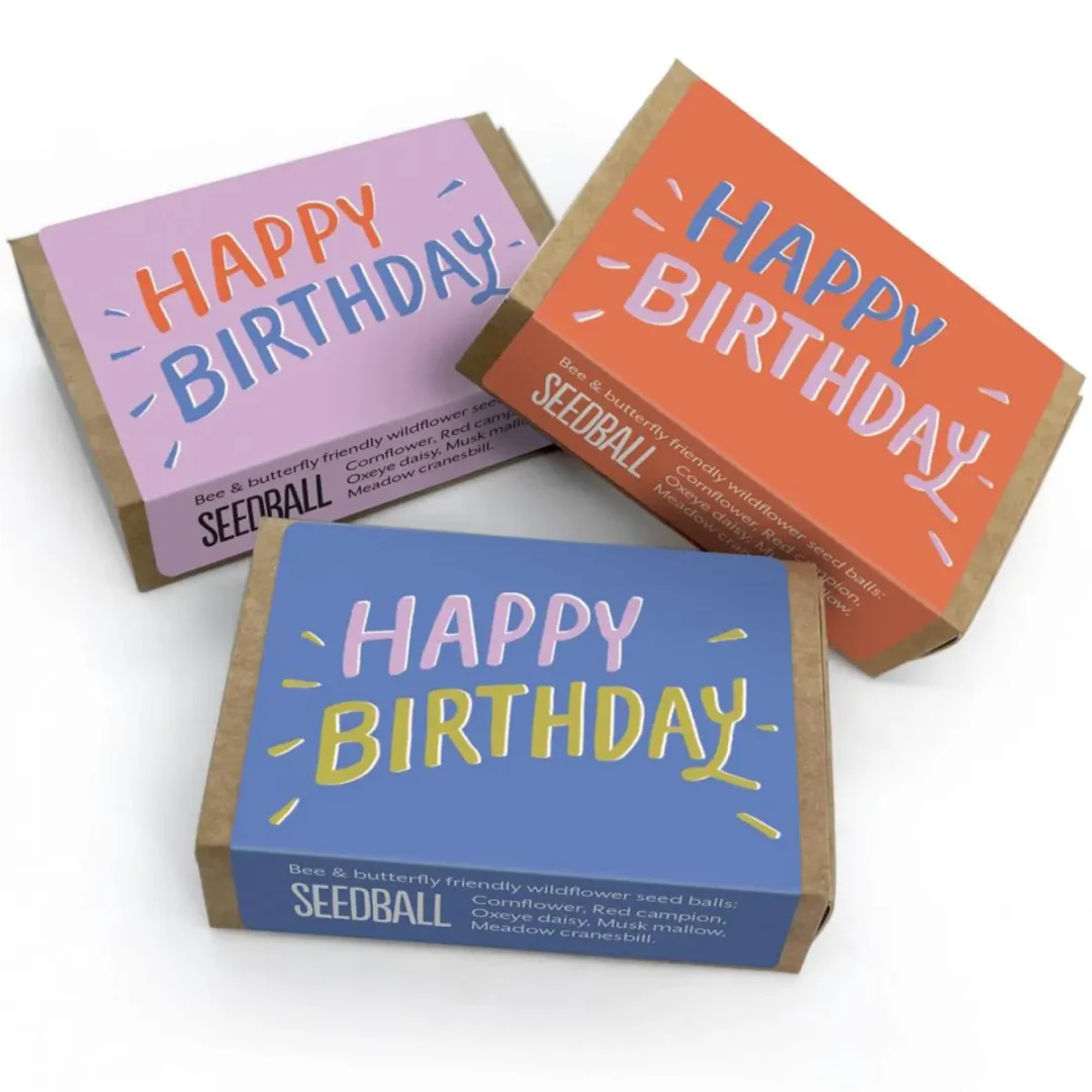 Mix Happy Birthday Pocket Boxes by Seedball available at Tiezori