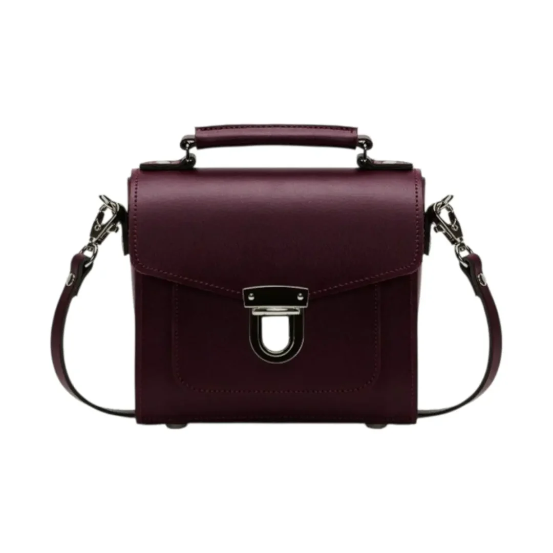 Handmade Leather Sugarcube Handbag - Marsala Red by Zatchels