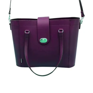 Handmade Leather Mini Twist Lock Shopper Bag - Purple by Zatchels