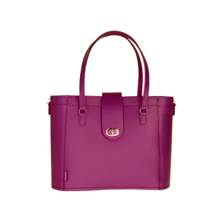 Handmade Leather Mini Twist Lock Shopper Bag - Magenta by Zatchels