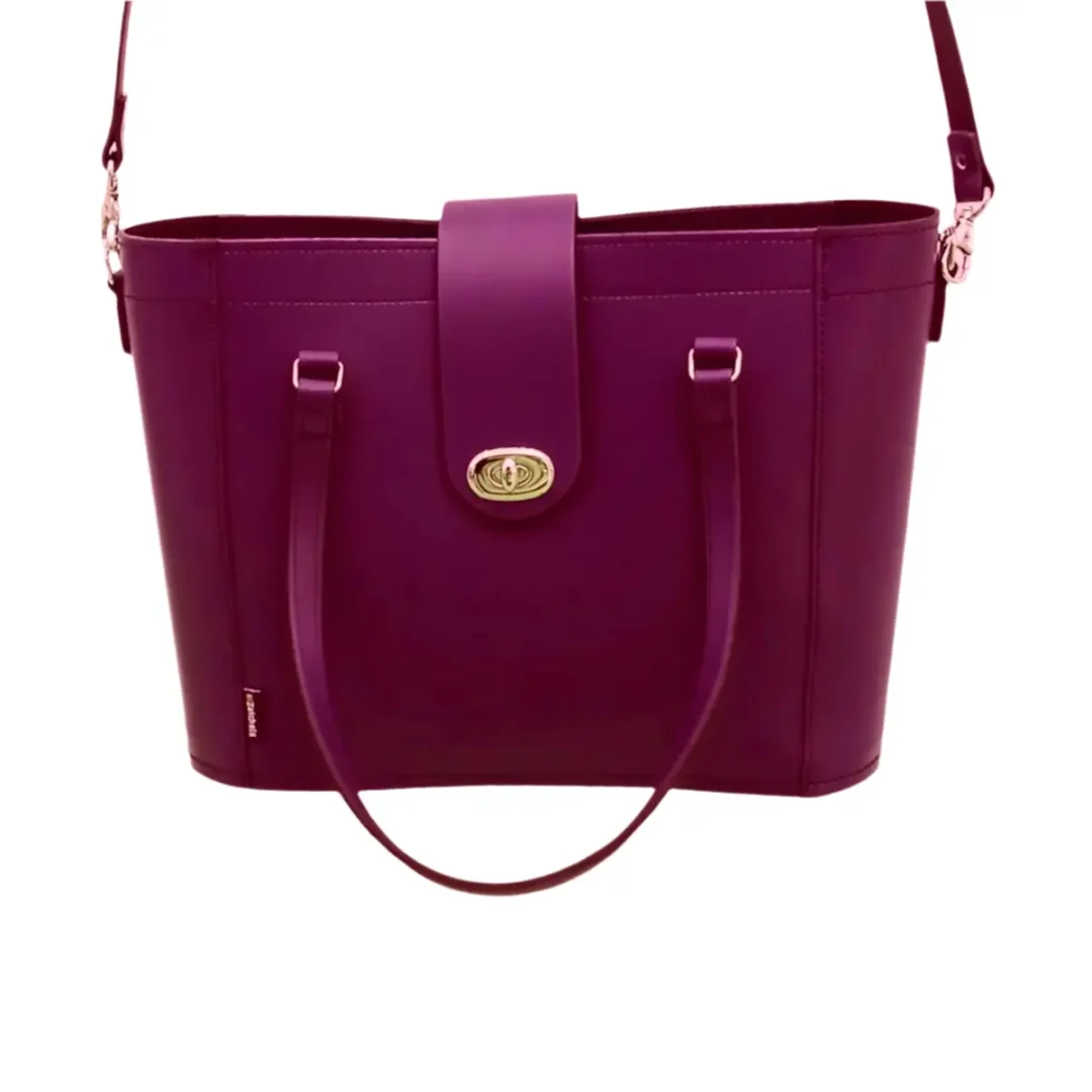 Handmade Leather Mini Twist Lock Shopper Bag - Magenta by Zatchels
