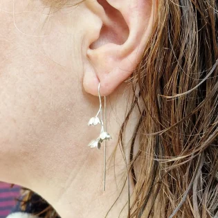 Sterling Silver Lilly Of The Valley Drop Earrings