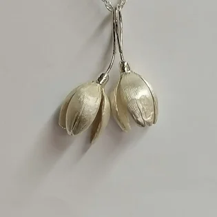 Sterling Silver Double Snowdrop Pendant Necklace