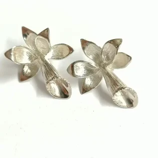 Sterling Silver Pleione Orchid Stud Earrings