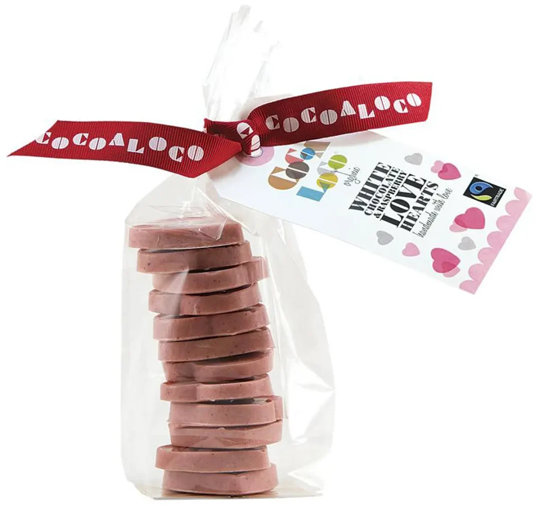 Cocoa Loco's White Chocolate & Raspberry Love Hearts