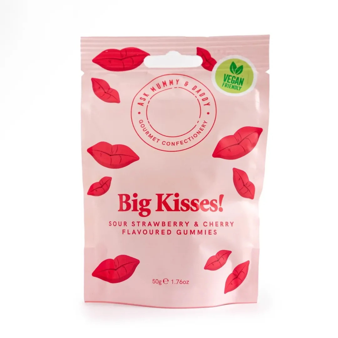 Big Kisses! Sour Strawberry & Cherry Gummies
