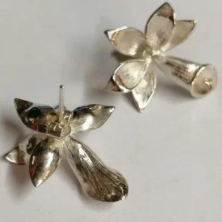 Sterling Silver Pleione Orchid Stud Earrings