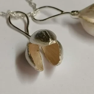 Silver flower pendant