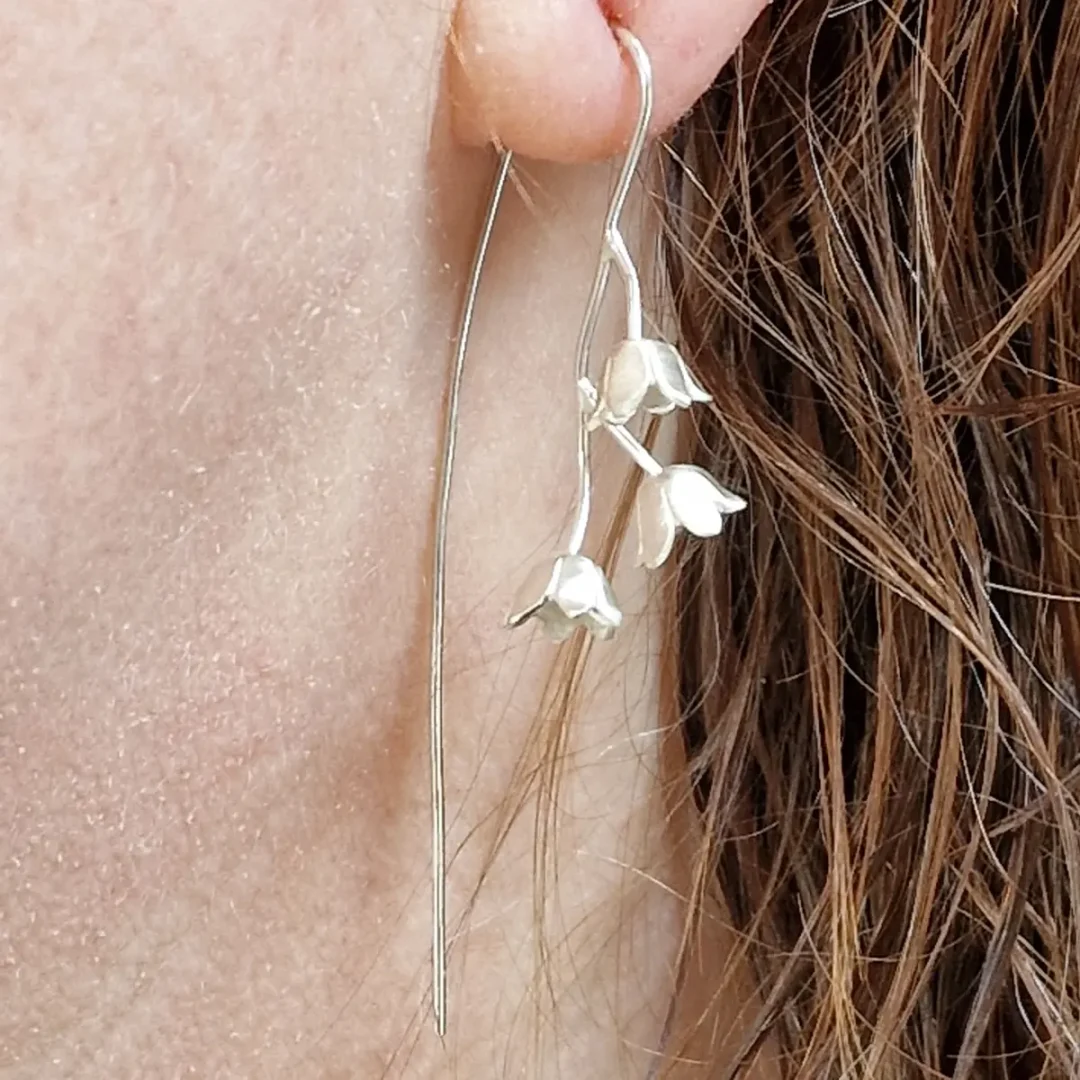 Sterling Silver Lilly Of The Valley Drop Earrings