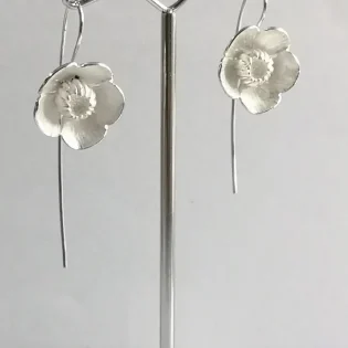 Sterling Silver Buttercup Drop Earrings