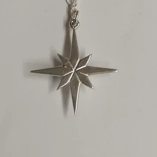 Sterling Silver Topaz Star Pendant Necklace