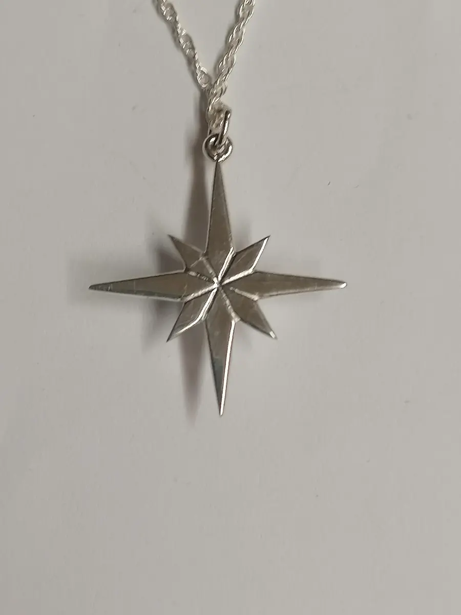 Sterling Silver Topaz Star Pendant Necklace