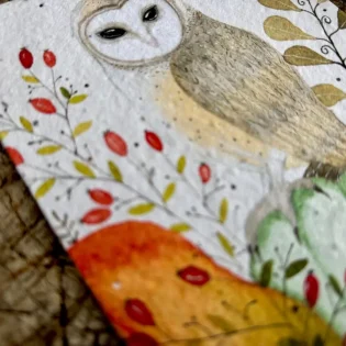 Owl 'With Love' Plantable Seed Paper Card by Erika's Whimsical Art 3