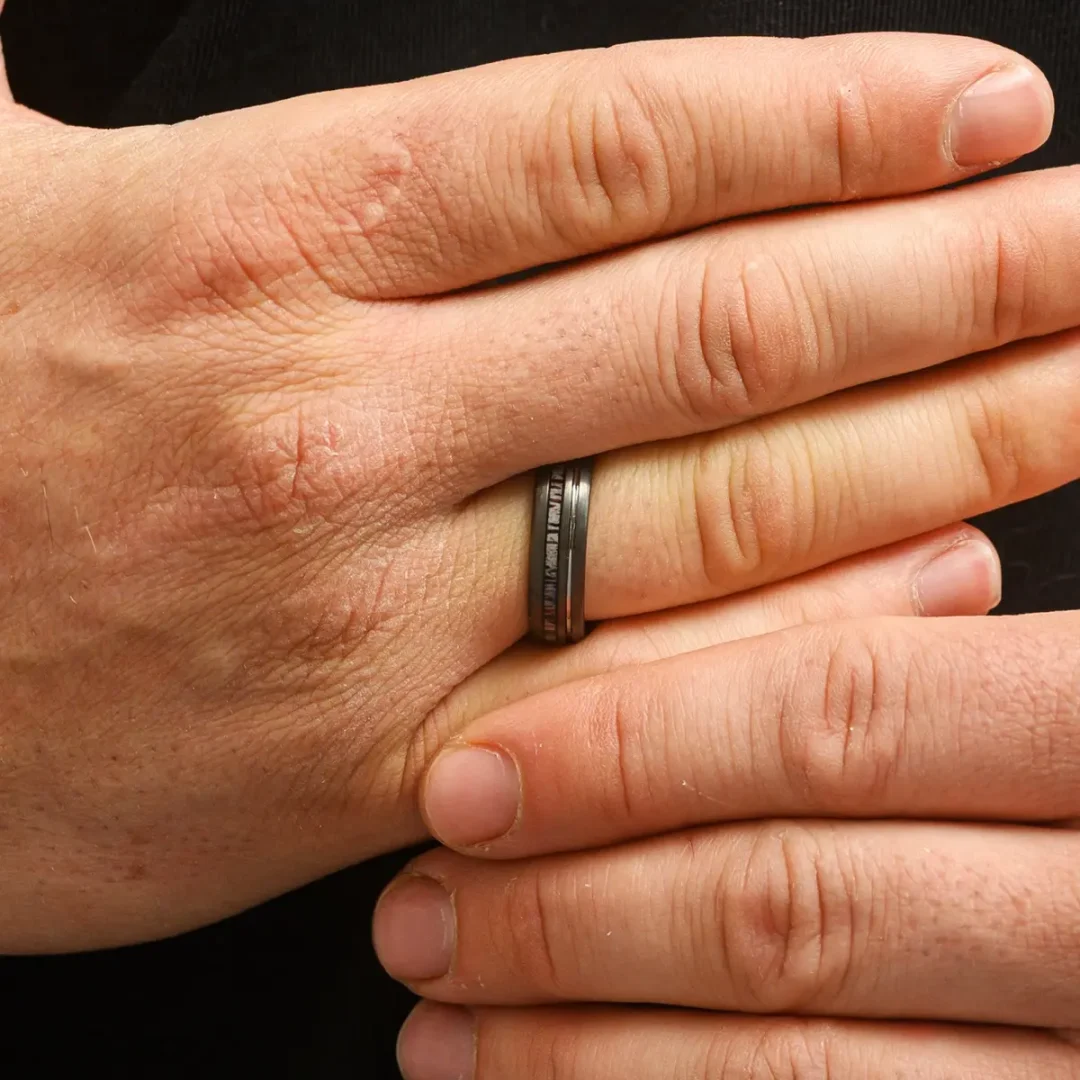 Hart Deer Antler & Silver Tungsten Steel Men’s Ring by Botanica