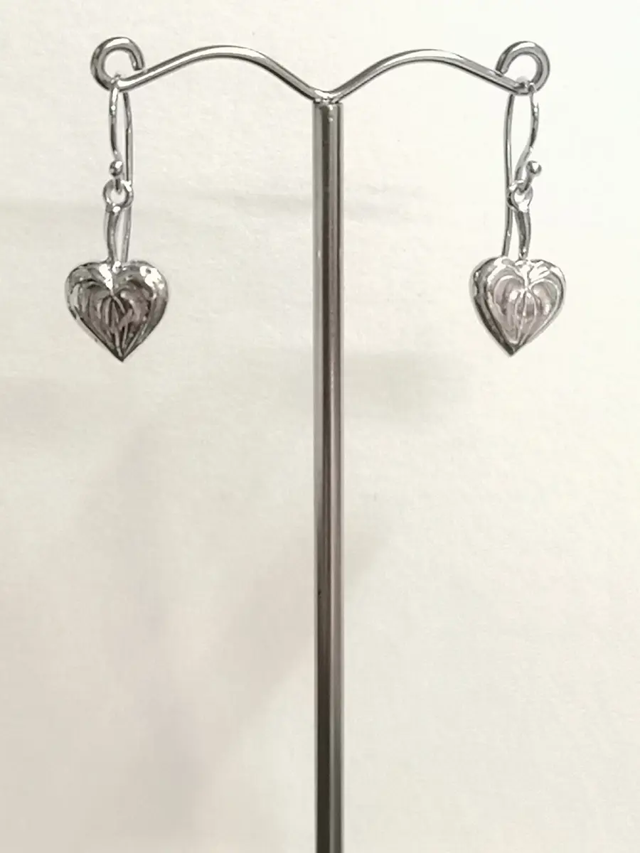 Sterling Silver Heart Drop Earrings