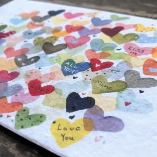Love Hearts Plantable Seed Paper Card by Erika's Whimsical Art 6