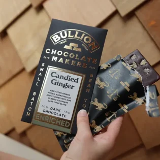 Candied Ginger 70% Dark Enriched Chocolate Bar