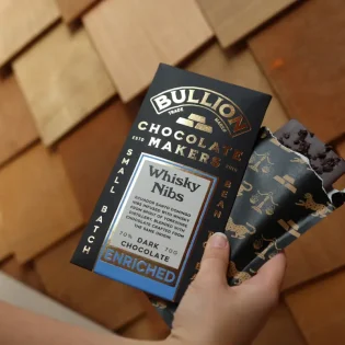 Whisky Nibs 70% Dark Enriched Chocolate Bar