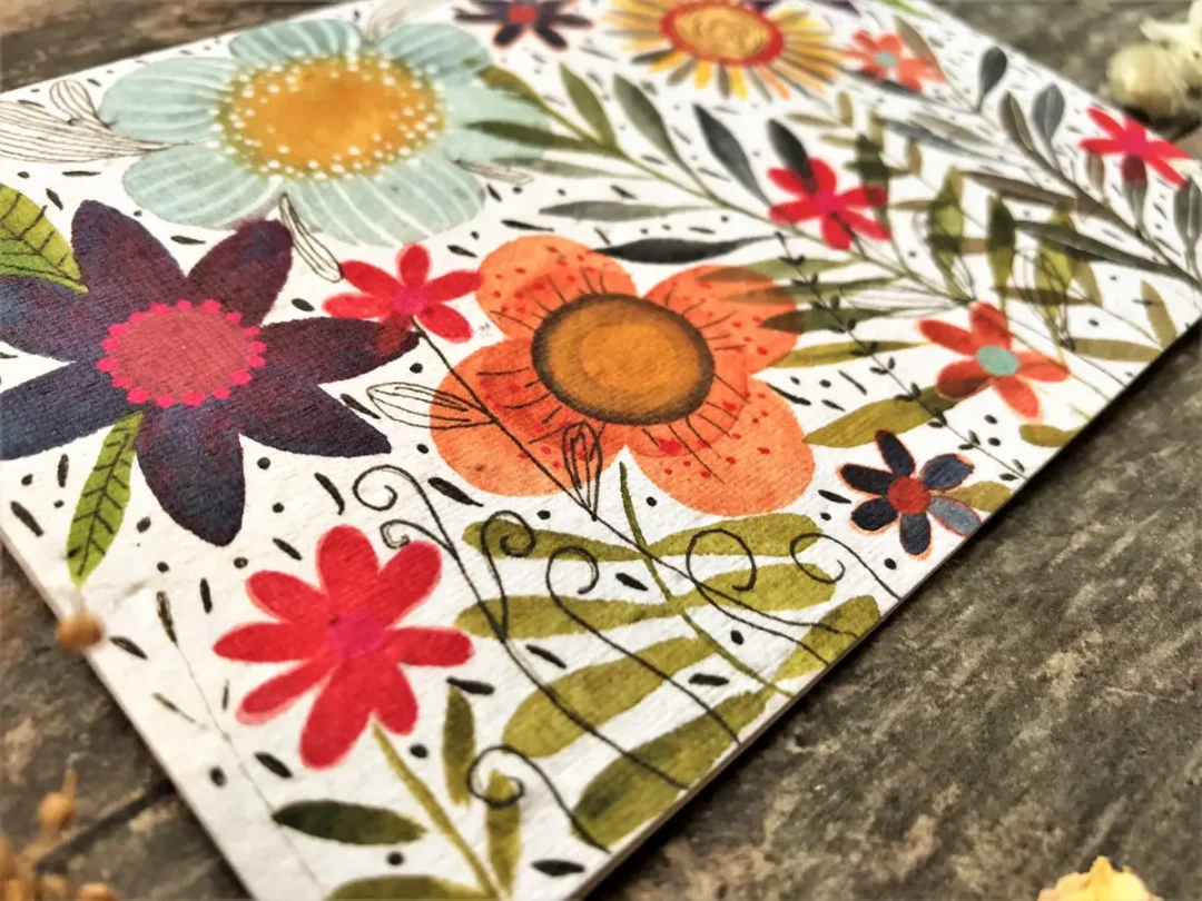 Wildflower Blooms Plantable Seed Paper Card by Erika's Whimsical Art 3