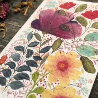 Meadow Watercolour Plantable Seed Paper Card by Erika's Whimsical Art 2