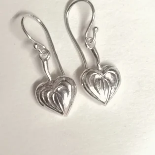 Sterling Silver Heart Drop Earrings