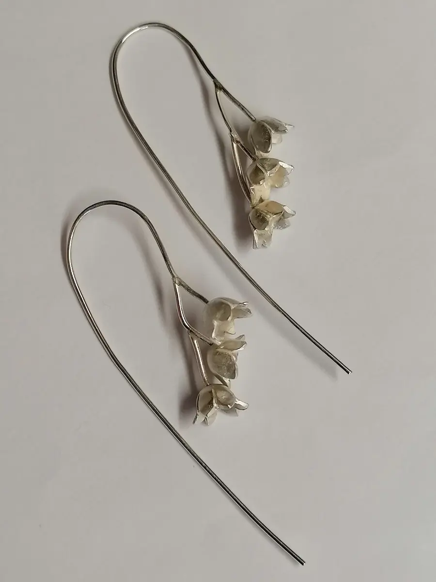 Sterling Silver Lilly Of The Valley Drop Earrings