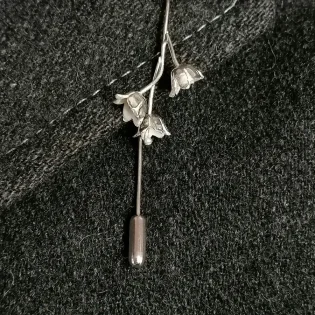 Sterling Silver Lily Of The Valley Lapel Pin