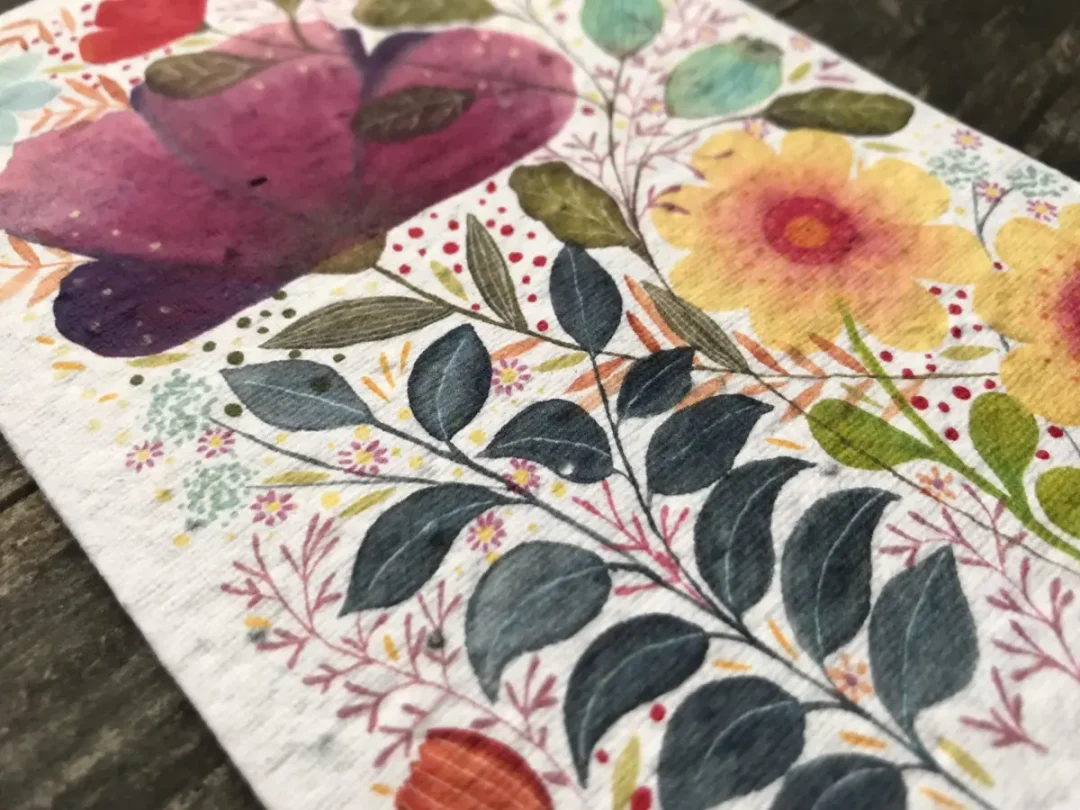 Meadow Watercolour Plantable Seed Paper Card by Erika's Whimsical Art 5