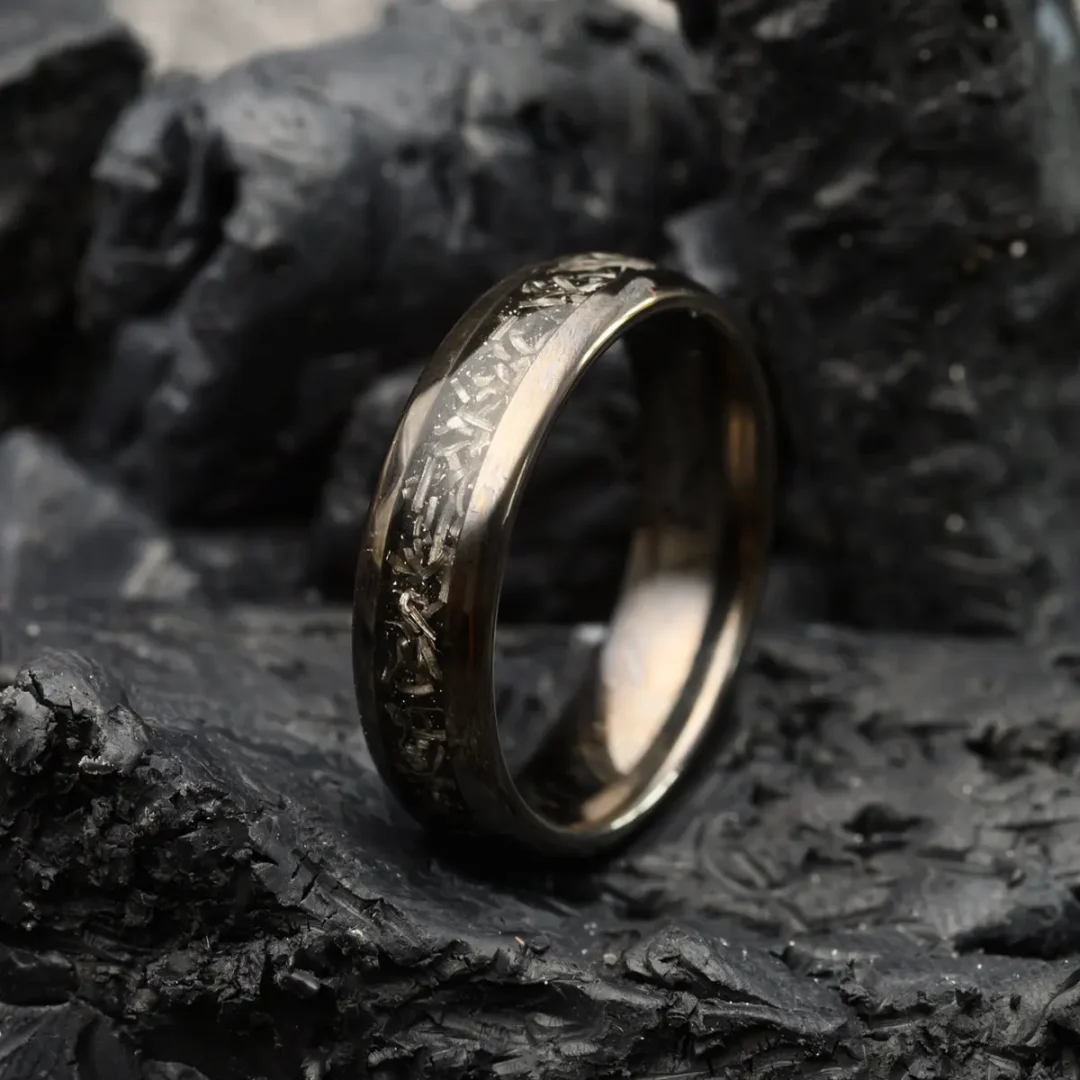 Percy Alnwick Stone & Gunmetal Tungsten Steel Men's Ring