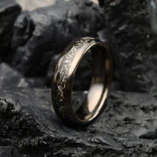 Percy Alnwick Stone & Gunmetal Tungsten Steel Men's Ring