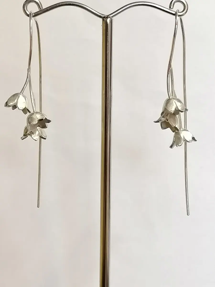 Sterling Silver Lily Of The Valley Drop Earrings