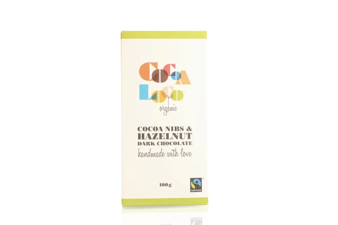 Cocoa Loco's Dark Chocolate, Cocoa Nibs & Hazelnut Bar