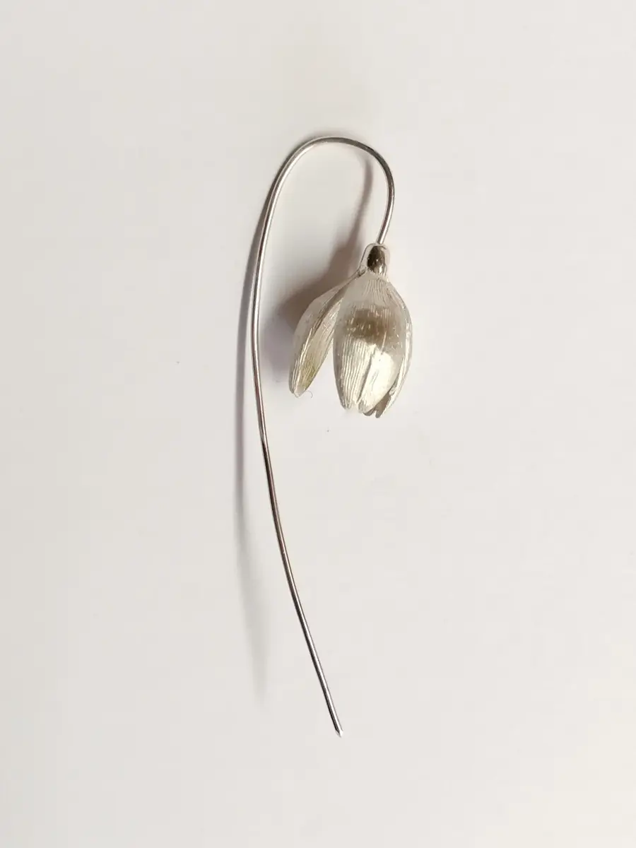 Silver Snowdrop flower pin