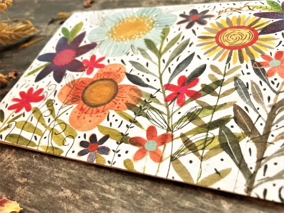 Wildflower Blooms Plantable Seed Paper Card by Erika's Whimsical Art 2