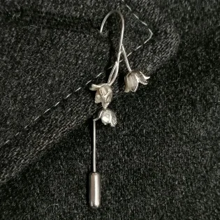 Sterling Silver Lily Of The Valley Lapel Pin (1)