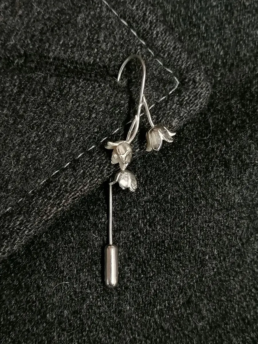 Sterling Silver Lily Of The Valley Lapel Pin (1)