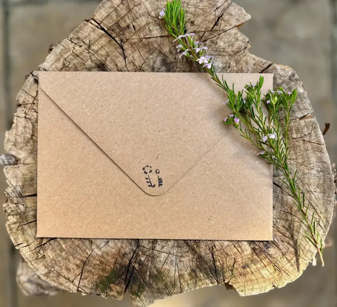 Plantable Seed Paper Card by Erika's Whimsical Art Envelope