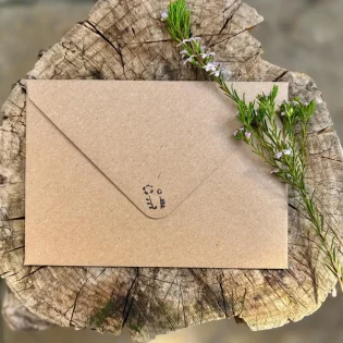 Plantable Seed Paper Card by Erika's Whimsical Art Envelope