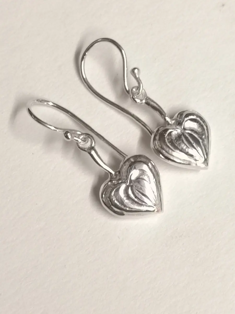 Sterling Silver Heart Drop Earrings (3)