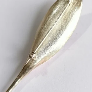Sterling Silver Lily of the Valley Nephrite Jade Brooch