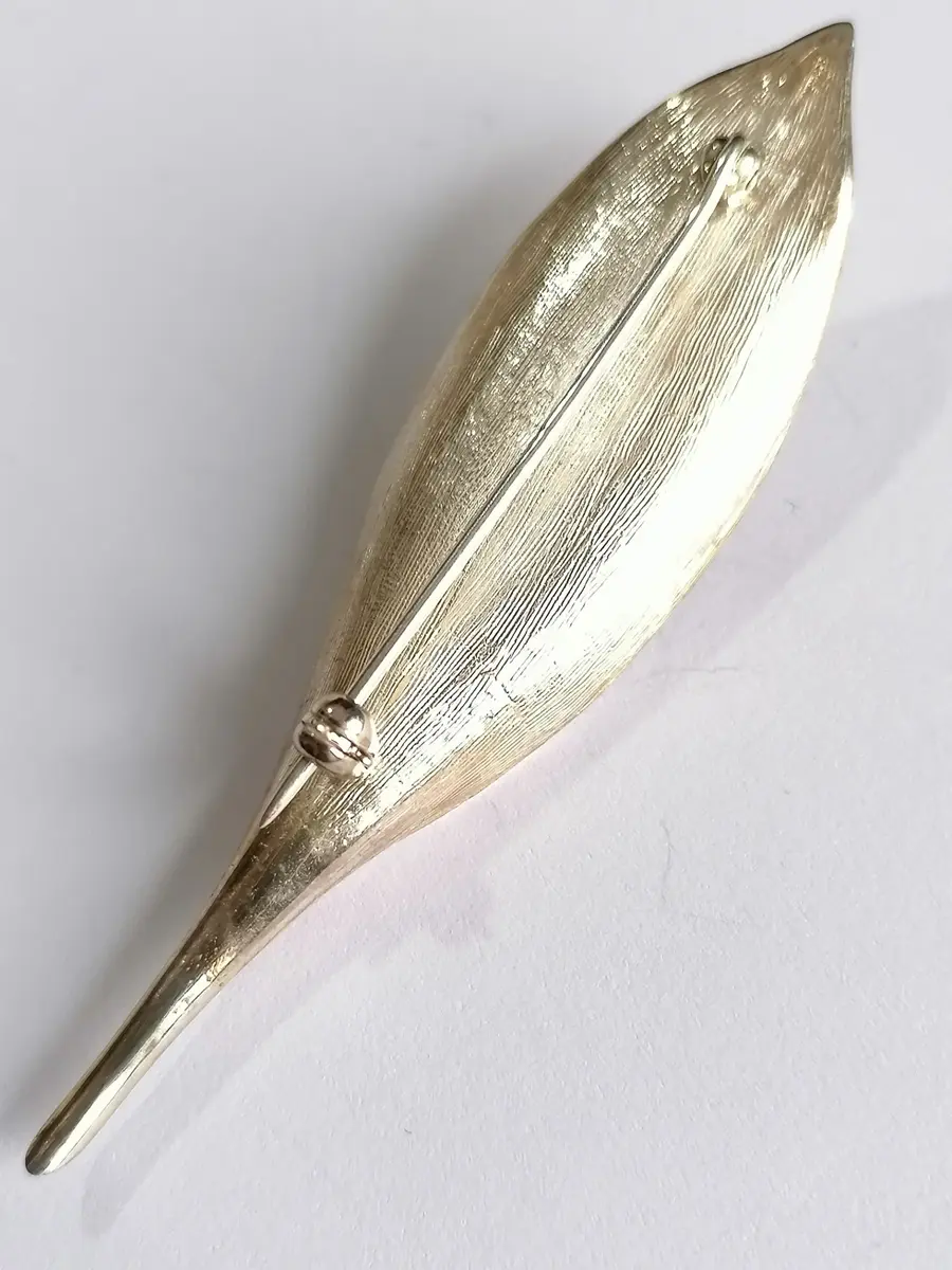 Sterling Silver Lily of the Valley Nephrite Jade Brooch