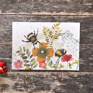 Botanical Bee Plantable Seed Paper Card by Erika's Whimsical Art 4