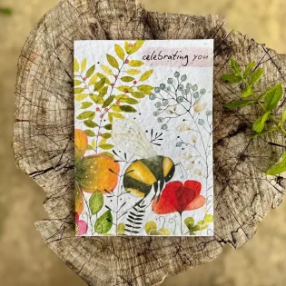 Bumble Bee 'Celebrating You' Plantable Seed Paper Card by Erika’s Whimsical Art 4